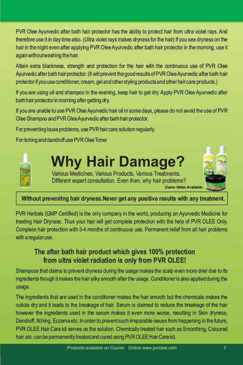 PVR OLEE Skin & Hair Care Products